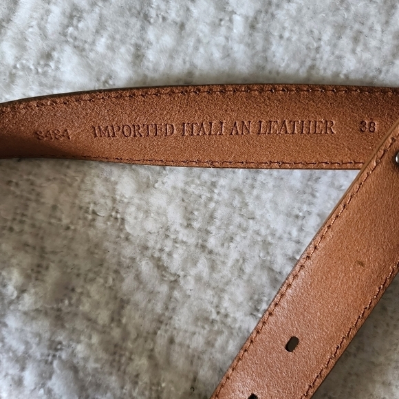 Western italian leather belt color brown size 38 - Picture 5 of 7